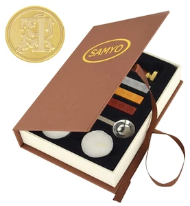 Wax Seal Stamp Kit Retro Creative Sealing Wax Stamp Maker Gift Box Set Brass Col - Picture 1 of 12