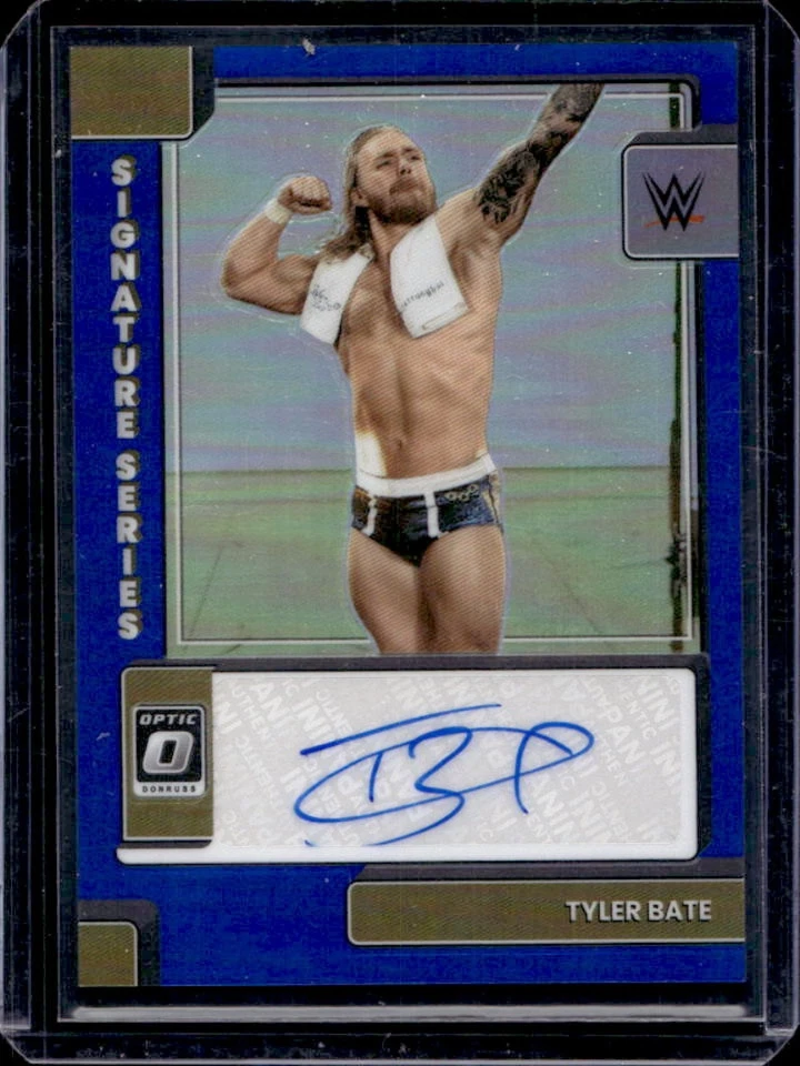 2023 Chronicles WWE Tyler Bate Donruss Optic Signature Series Blue Auto #/49 - Image 1 of 2