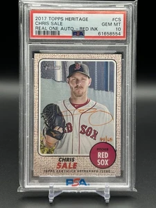 Topps Heritage 2017 Chris Sale Real One Autograph RED INK AUTO SSP /68 #ROA-CS - Picture 1 of 2