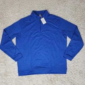 Maglione Peter Millar uomo XL blu corona sport quarto zip golf stampa teschio - Foto 1 di 11