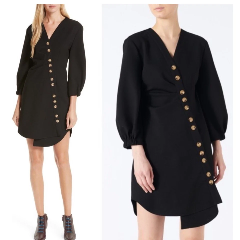 Vestido Tibi Bond Asimétrico Apagón Botón Delantero Cuello en V Manga Larga Talla 6 Foto 1 de 4