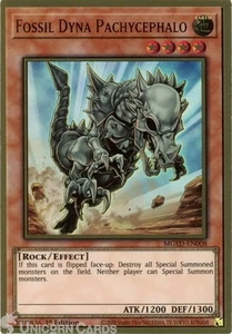 MGED-EN008 Fossil Dyna Pachycephalo Premium Gold Rare 1st Edition Mint YuGiOh Ca - Picture 1 of 1