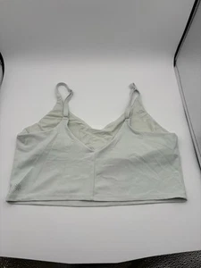 Athleta Elation V-Neck Crop Sports Bra Top Light Gray size XL - Picture 1 of 4