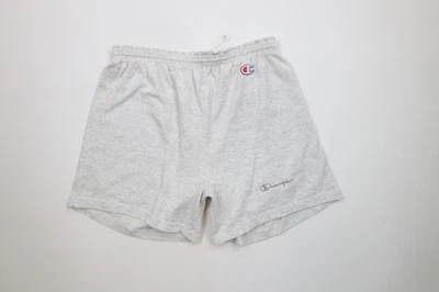 Vtg 90s Champion Mens XL Distressed Spell Out Above Knee Shorts Heather Gray USA - Image 1 of 4