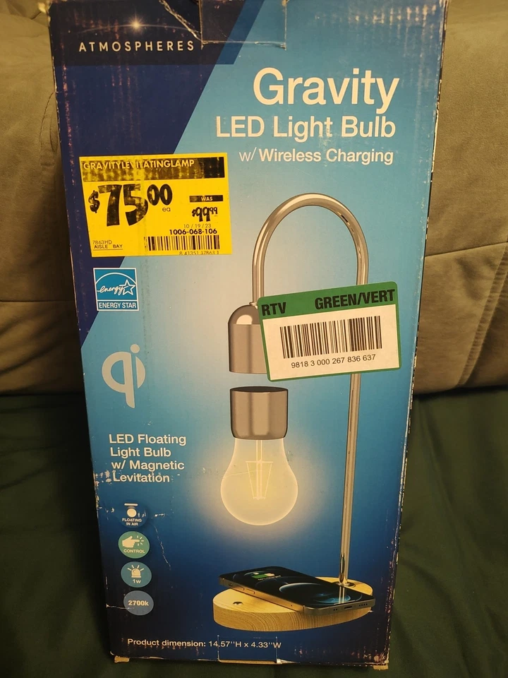 Светодиодная плавающая левитирующая лампа Atmospheres Gravity с базовой беспроводной зарядкой - Изображение 1 из 4