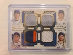 2014 Topps Museum Collection Quad Relic Wheeler/Harvey/D'arnaud/Davis 9/25 Mets - Picture 1 of 2