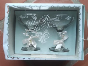 1973 Toast To Bride And Groom Wedding Cups By Treasure Masters of Derry SPANISH - Picture 1 of 3