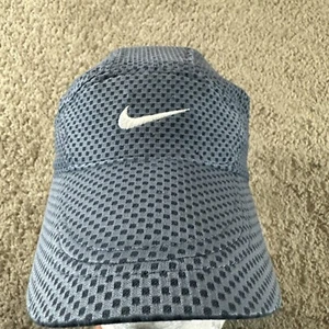 Vtg NIKE Tailwind Hat Cap Men Gray Blue Strapback 7 Panel Camp Dri-Fit Logo Y2K - Picture 1 of 10