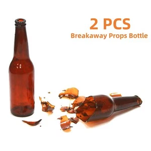 2PCS Props Breakaway Standard Beer/Soda Bottle Prop Fake Glass Beer Bottles - Picture 1 of 6
