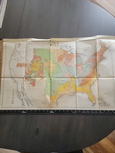 Vintage 1884 United States Geological Survey Group Map 31"x19"  W J McGee - Picture 1 of 18