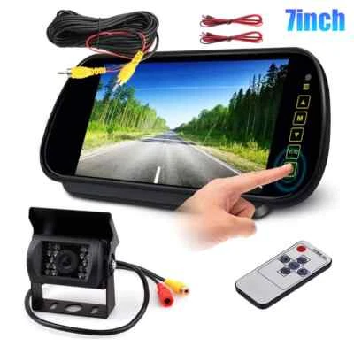 7“ Car Rear View Mirror Monitor installing Backup IR Night Vision Camera - Image 1 of 4