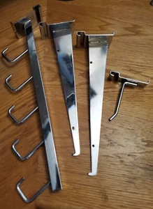 Menge 4 Lamellenwand Halterung Wasserfall Haken Ausblendung Metall Gewerbe Haken Schiene Aufhänger - Bild 1 von 11