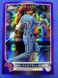 2022 #USC67 Nick Castellanos Topps Chrome Updates Purple Refractor Phillies - Picture 1 of 2