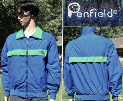 Chaqueta Harrington vintage años 80 PENFIELD mezcla de algodón forrada golf caminar para hombre MED Foto 1 de 4