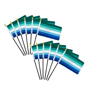 Bandera de palo de orgullo MLM arco iris LGBTQ gay masculino 4x6 pulgadas - paquete de 1 docena - Imagen 1 de 2