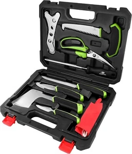 Professional 10-Piece Deer Processing Kit with Ergonomic Knives and Accessories - Picture 1 of 10