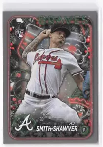 2024 Topps Holiday AJ Smith-Shawver RC #H23 Silver Glitter - Picture 1 of 2