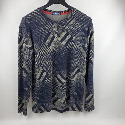 Mondo Suéter Hombres XXL Manga Larga Cuello Redondo Pullover Azul Tostado Mezcla de Algodón Foto 1 de 4