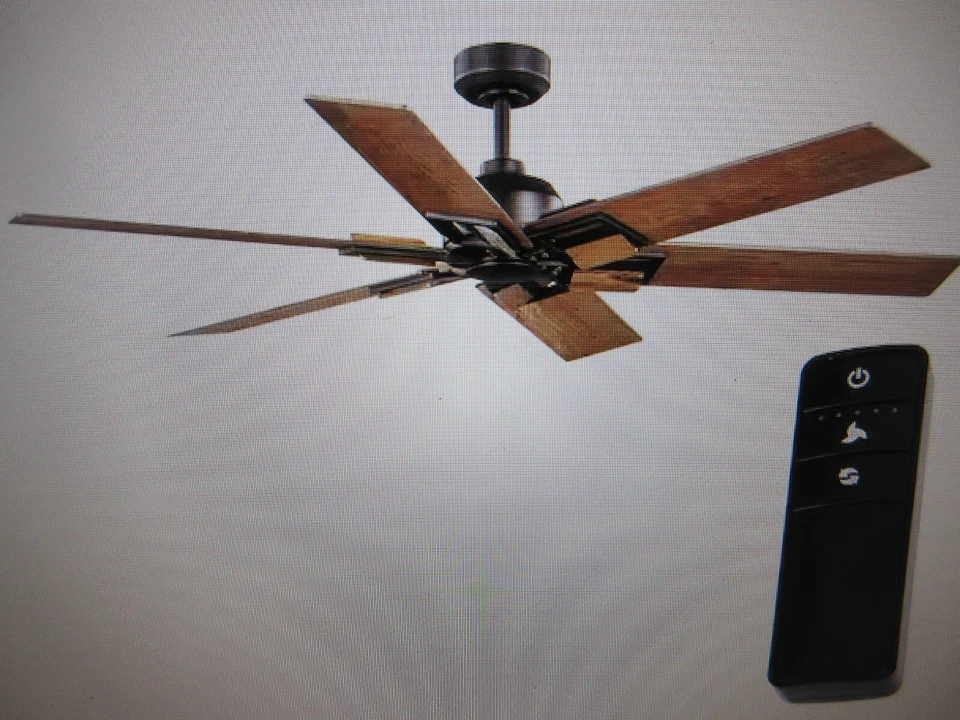 Home Decorators 60 in. Winderige Indoor Matte Black Ceiling Fan with Remote - Image 1 of 4