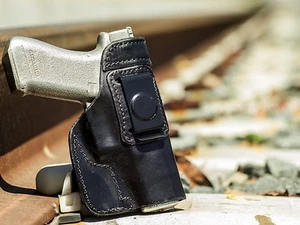 S&W 5906 9mm | OUTBAGS Full Grain Leather IWB Conceal Carry Holster. MADE IN USA - Picture 1 of 15