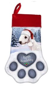 Christmas Stocking - White Bedlington Terrier - Picture 1 of 1