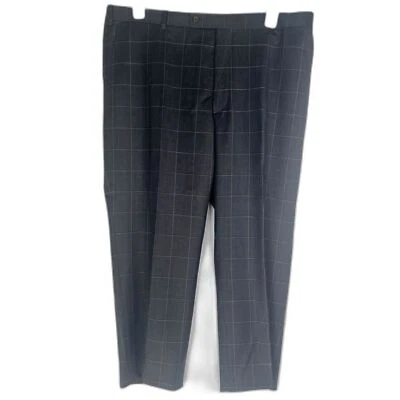 Alton Lane Tailored Fit Checkered Dress Pant Trousers Size 40/26 Gray Career - Image 1 of 4