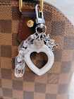 heart picture frame shaped bag charm keychain airpods case charm silver