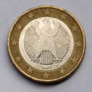 2002 F 1 EURO F Deutschland Adler Münze PRÄGEFEHLER - Bild 1 von 2