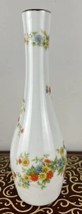 Vintage Lefton 2460 Porcelain Bud Vase Japan Orange Yellow Blue Daisy Flowers - Picture 1 of 7