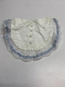 Small Dog Collar Cover White Shirt Front Lace Blue Pageant Collared Formal LG - Picture 1 of 12