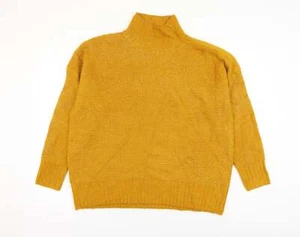 M&Co Womens Yellow High Neck Polyester Blend Jumper Size L - Picture 1 of 12