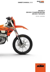 Manual del propietario KTM 2025 250 EXC-F SEIS DÍAS UE - Imagen 1 de 24