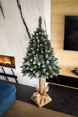 Christmas Tree on Trunk Half Polska Choinka na pniu 6ft 7ft REAL PHOTO - Image 1 of 4