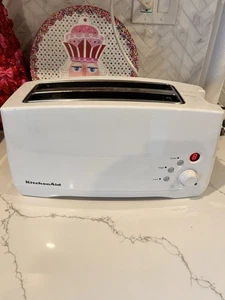 KitchenAid Tostapane a Fessura Lunga 2 Slot Tostapane Digitale Bianco Mod KTT570WH0 TESTATO - Foto 1 di 11