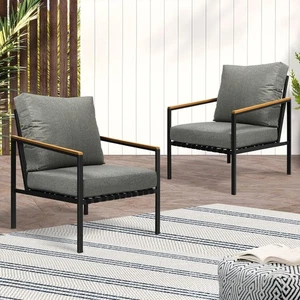 Livsip Outdoor Lounge Chairs Outdoor Furniture Lounge Setting Set of 2 - Picture 1 of 7