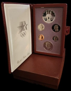 1984 S Olympic Prestige 6 Coin Proof Set w/ OGP /COA 90% Silver Dollar - US Mint - Bild 1 von 7