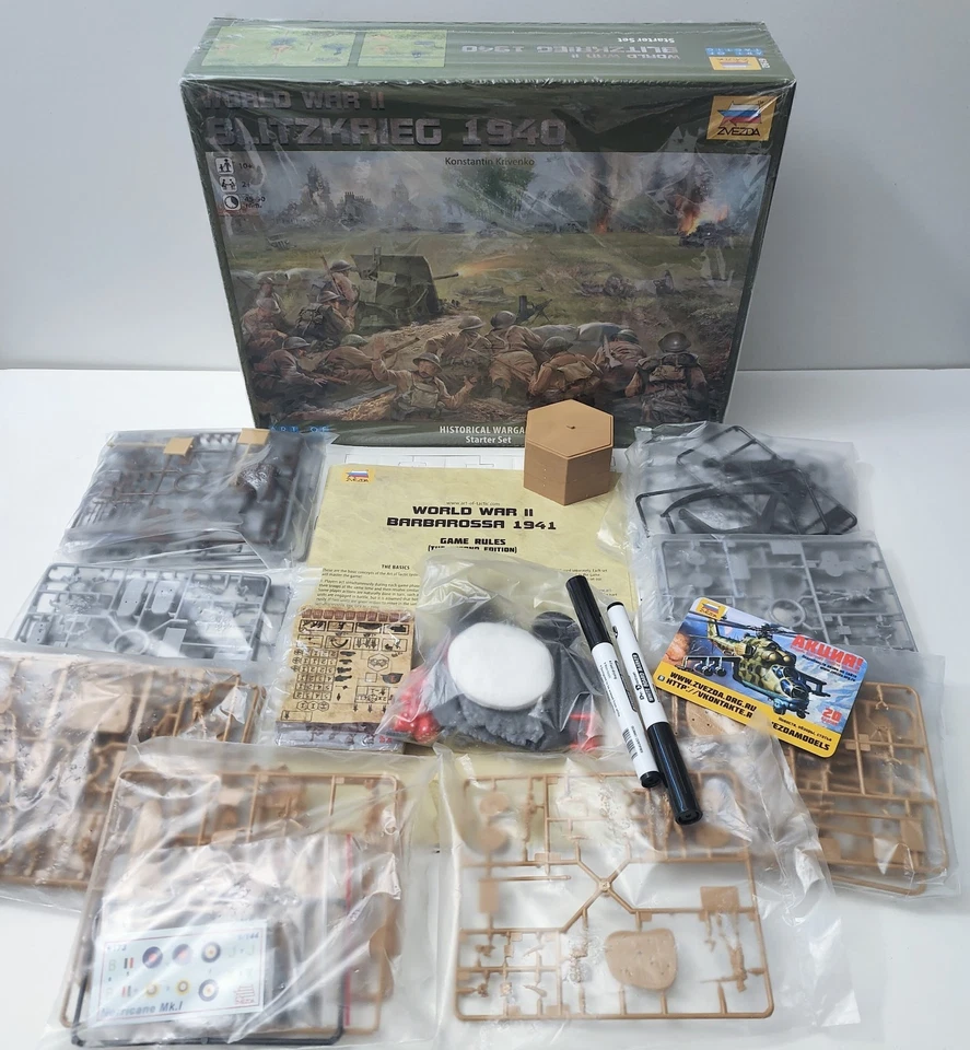 Zvezda 6192 Segunda Guerra Mundial BlitZkrieg 1940 Juego de Guerra Histórico Nuevo Caja Abierta Incompleto LEER Foto 1 de 4