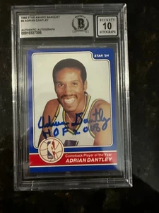 Adrian Dantley Pistons 1984 Star Award Banquet signed Auto BAS Grade 10 - Picture 1 of 1