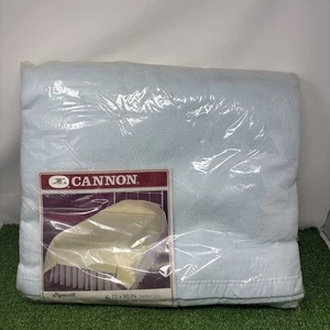 Cannon Baby Blue Blanket 100% Polyester Nylon Trim 72"x90" Full/Twin Vintage - Picture 1 of 5