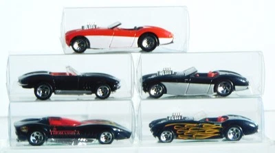 Hot Wheels (3) Austin Healey/'65 Vette/Thomassima lll- Loose W/Small PVC Cases. - Image 1 of 4