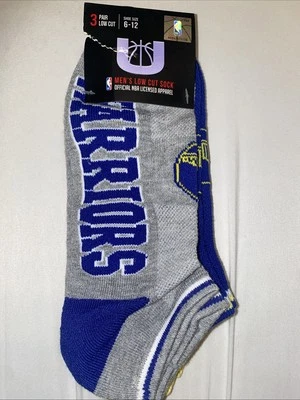 NBA Golden State Warriors Men’s Low Cut Socks 3 Pairs Size 6-12 - Image 1 of 3