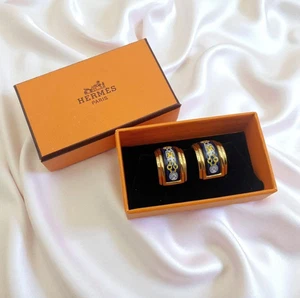 Hermes Emaille Ohrringe in Gold und Cloisonne - Bild 1 von 10