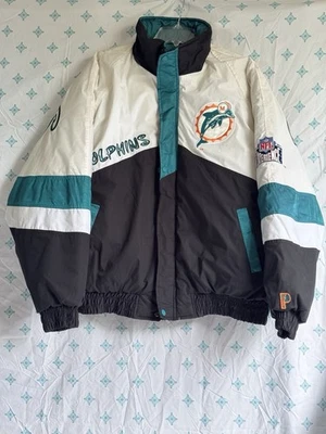 Vintage 90s Miami Dolphins Pro Player by Daniel Young Puffer Jacket Men’s XL - Image 1 of 4