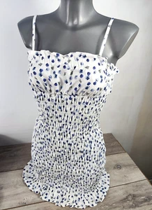 NEW Boux Avenue Ivory Blue Mix Georgia Ditsy Mini Dress UK 6 EUR 34 - Picture 1 of 6