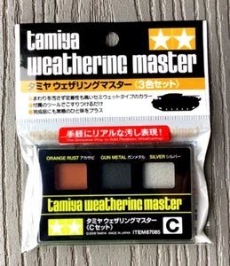 TAMIYA WEATHERING MASTER PASTELS SET C ORANGE RUST, GUN METAL & SILVER 87085 F/S - Picture 1 of 5