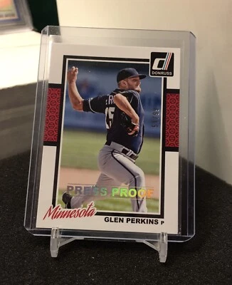 Glen Perkins Gold Press Proof 2014 Donruss card 167 Minnesota Twins 59/99 - Image 1 of 3