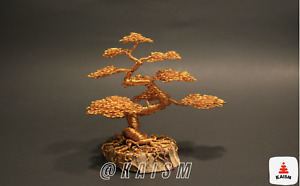 Informal Wire Bonsai Tree Sculpture Handcraft /original Artwork - GOLD
