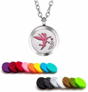 Collana Diffusore Olio Essenziale Ciondolo Acciaio Inox Aromaterapia Fata - Foto 1 di 2