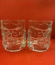Zaya Rum Set Of 2 Clear Rock Glasses For Cocktails Collectible Tiki Raised Cup