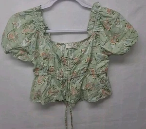 Jolie and Joy Cropped Baby Doll Balloon Sleeves Y2K - Picture 1 of 7